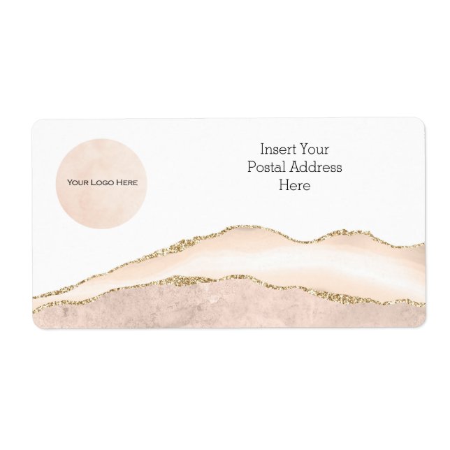 Your Logo Blush & Gold Address Label (Front)