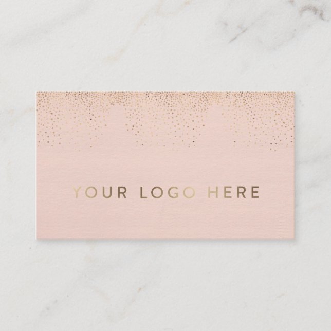 Your Logo Blush Gold Foil Simple Modern Feminine Business Card (Front)