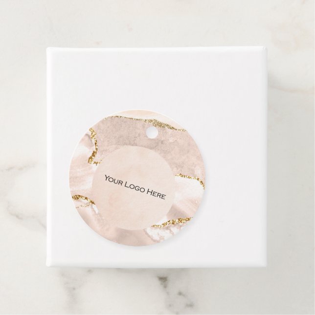 Your Logo Blush & Gold Price Tags (In Situ)