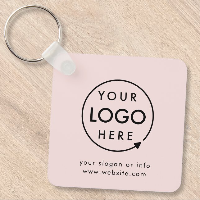 Your Logo | Blush Pink Business Corporate Modern Key Ring (Creator Uploaded)