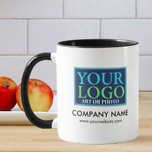 Your Logo, Bold Business Name & Website Promo Mug