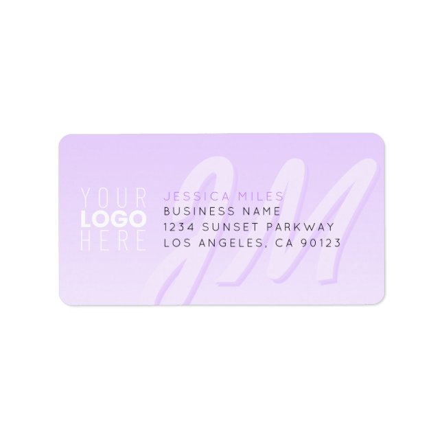 Your Logo & Bold Monogram Return Address Label (Front)