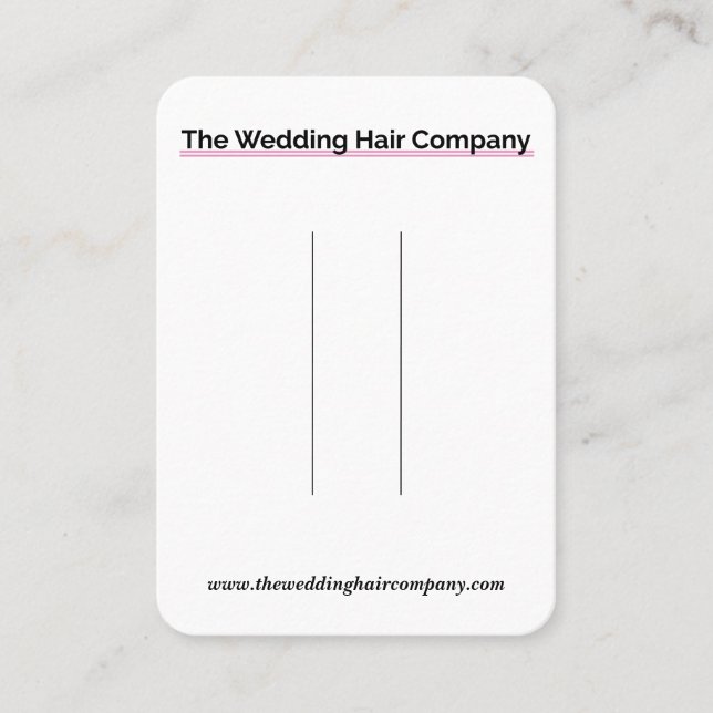Your Logo Bow Hair Clip Display Card Vertical (Front)