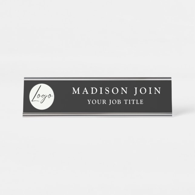 Your Logo Brand Business Company  Desk Name Plat Desk Name Plate (Front)