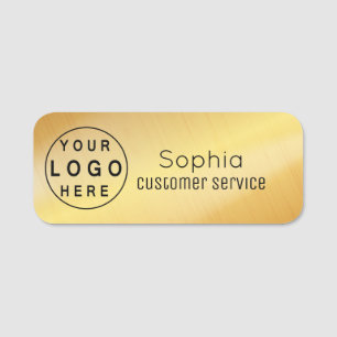 Your Logo Brushed Radial Metallic Brass Name Tag