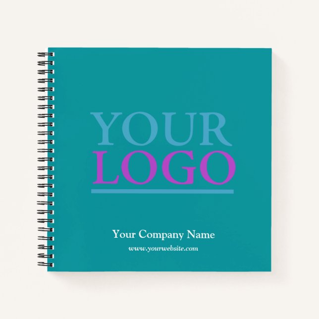 Your Logo, Bus.Name & Website Promo, Deep Teal Not Notebook (Front)