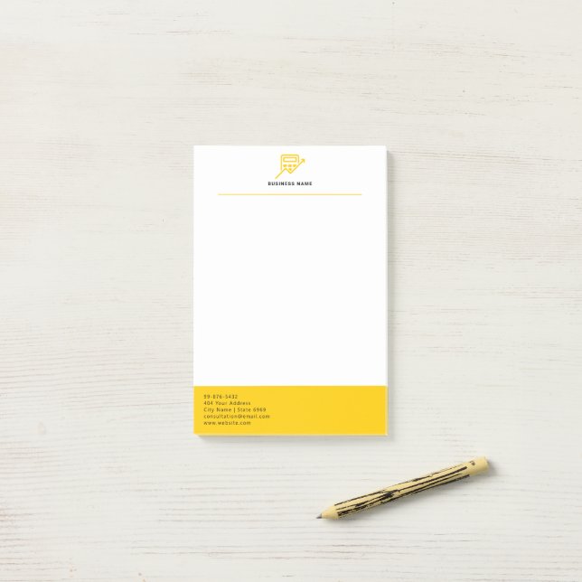 Your Logo | Business Accountant Modern Minimalist  Post-it Notes (On Desk)