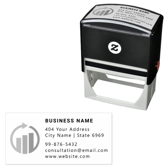 Your Logo | Business Accountant Modern Minimalist  Self-inking Stamp (In Situ)