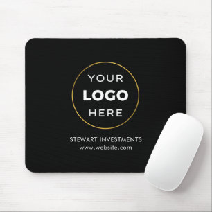 Your Logo Business Corporate Black Mouse Mat