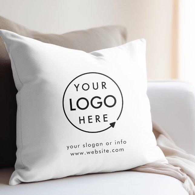 Your Logo | Business Corporate Modern Minimalist Cushion (Minimalist company branded throw pillows for business premises, giveaways & promotional swag.)