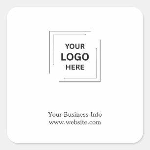 Your Logo   Business Corporate Modern Minimalist Square Sticker