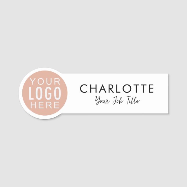 Your Logo Business Employees Custom Name Tag (Front)