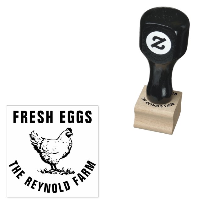 Your Logo Business | Farmhouse Egg Rubber Stamp (Stamped)