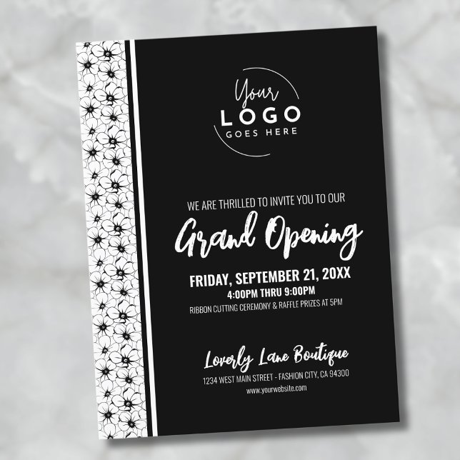 Your Logo Business Grand Opening Invitation Postcard (Your Logo Business Grand Opening Postcard)