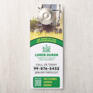 Your Logo Business   Lawn Care Service Door Hanger