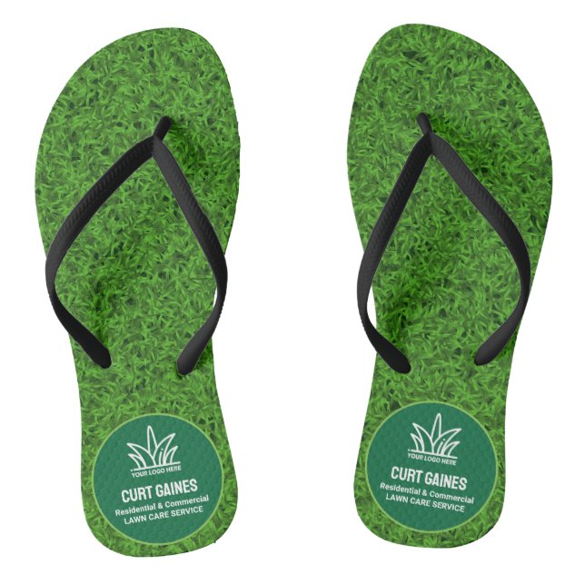 Your Logo Business | Lawn Care Service Flip Flops (Footbed)