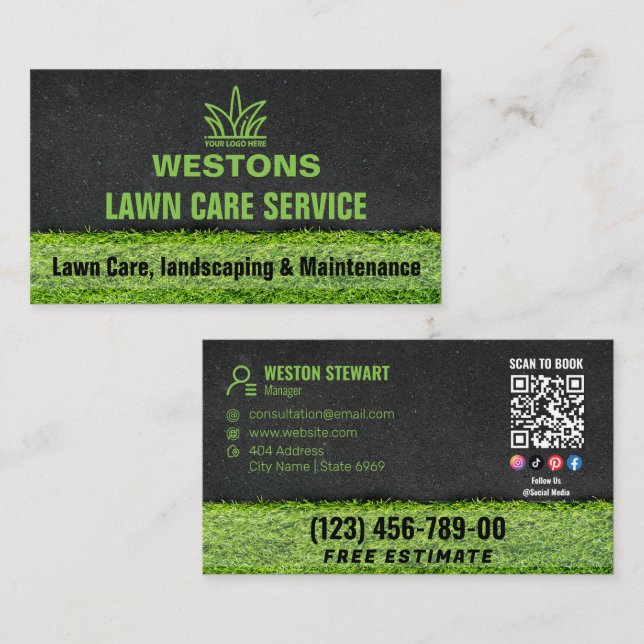 Your Logo Business | Lawncare Service Social Media Card (Front/Back)