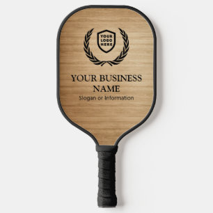 Your Logo Business   Minimalist Wood Pickleball Paddle