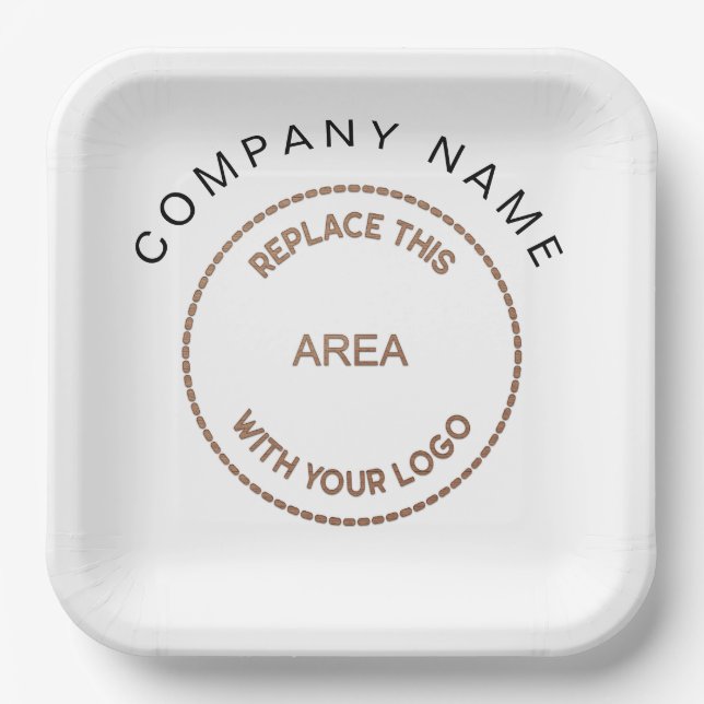 Your Logo Business Name Company Paper Plate (Front)