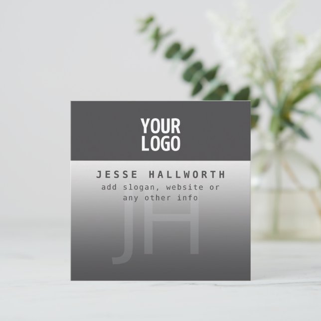 Your Logo, Business Name & Monogram  Card (Standing Front)