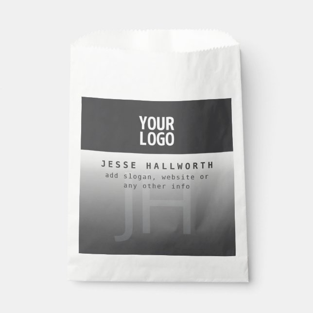Your Logo, Business Name & Monogram  Favour Bags (Front)