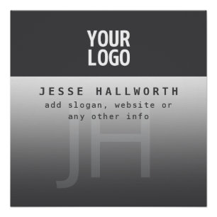 Your Logo, Business Name & Monogram  Poster