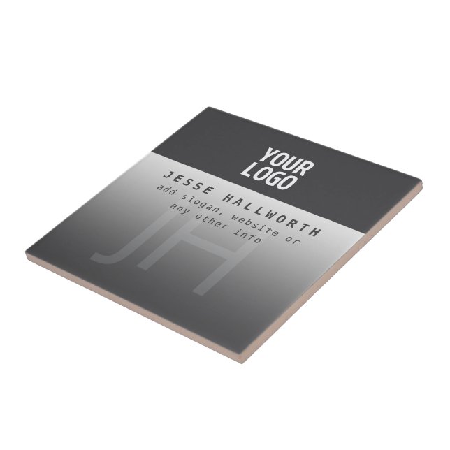 Your Logo, Business Name & Monogram  Tile (Side)