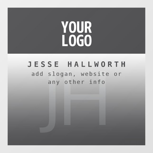 Your Logo, Business Name & Monogram  Window Cling (Sheet)