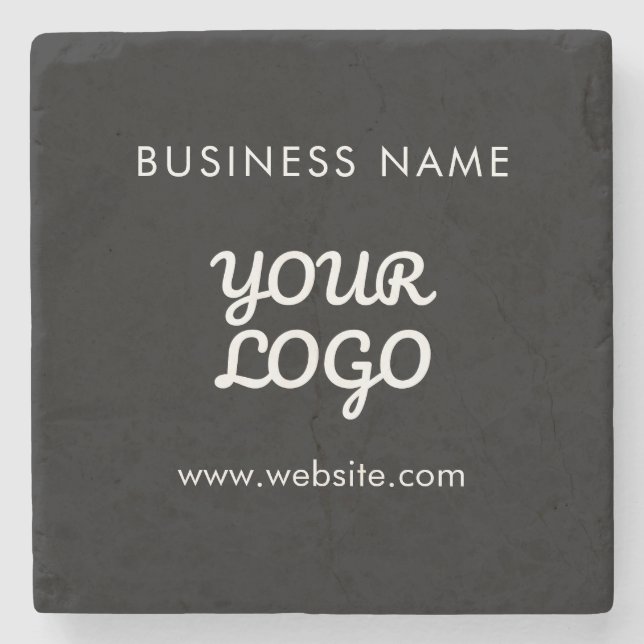 Your Logo Business Name & Website or Slogan Stone Coaster (Front)