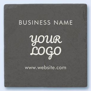 Your Logo Business Name & Website or Slogan Stone Coaster