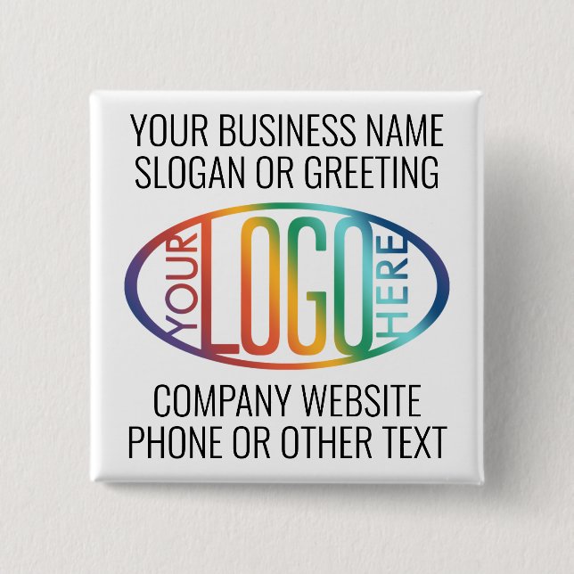 Your Logo Business Promotional Company Branded 15 Cm Square Badge (Front)