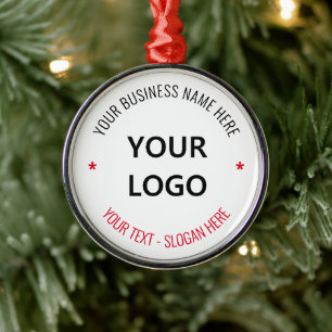 Your Logo Business Slogan Office Christmas Party Metal Tree Decoration