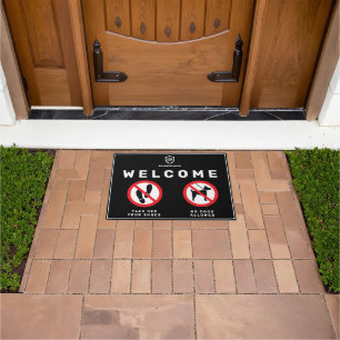 Your Logo Business Welcome No Shoes No Dogs Doormat