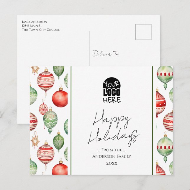 Your Logo Christmas Greetings  Postcard (Front/Back)