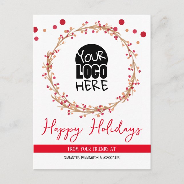 Your Logo Christmas Holiday Postcard (Front)
