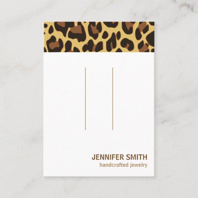 Your Logo Classic Leopard Print Hair Clip Holder Business Card (Front)