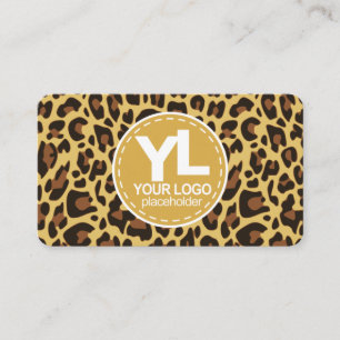 Your Logo Classic Leopard Print Rockabilly Pattern Business Card