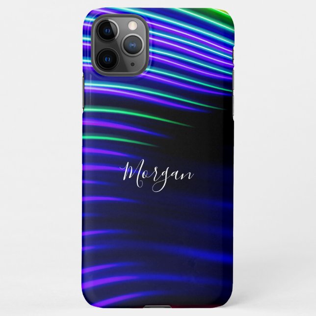 Your Logo, Colourful Curved Light, DIY Name White  iPhone Case (Back)
