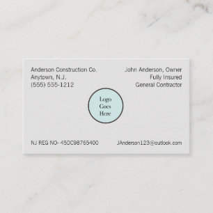 Your Logo Company Information Registration  Business Card
