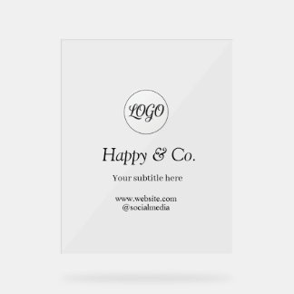 your logo company name subtitle website social acrylic sign