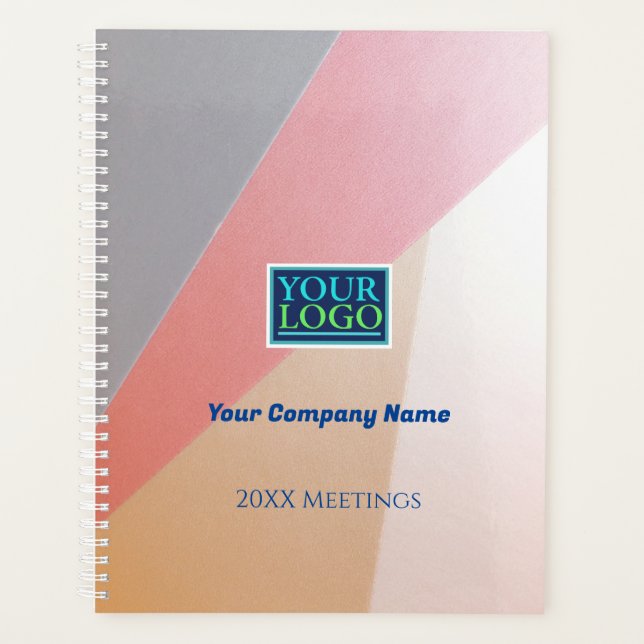 Your Logo, Company Name, Year Meetings Geometric Planner (Front)