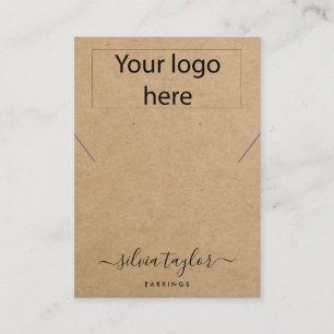 Your logo craft  necklace earring display card