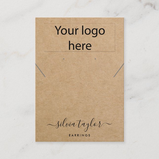 Your logo craft  necklace earring display card (Front)