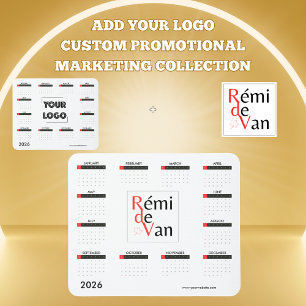 Your Logo Custom Business Marketing 2026 Calender Mouse Mat