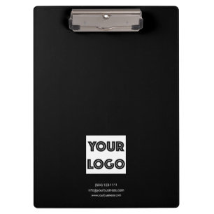 Your Logo Custom Business Marketing Black Clipboard