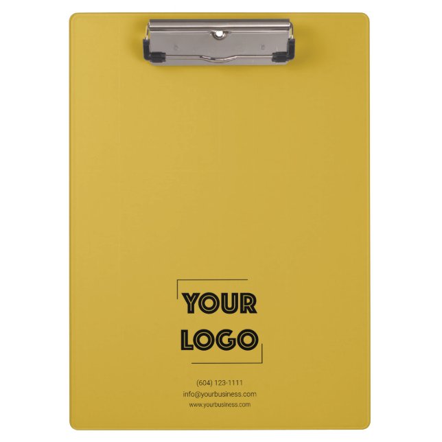 Your Logo Custom Business Marketing Gold Clipboard (Front)
