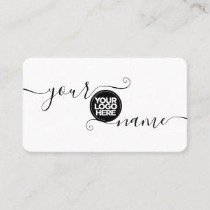 Your Logo Custom Elegant and Simple Script Business Card