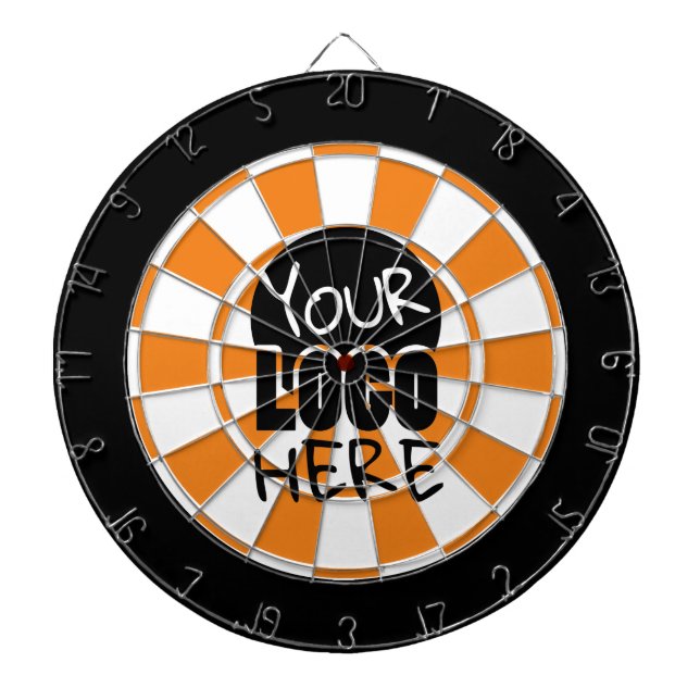 Your Logo Custom Orange and White Dartboard (Front)