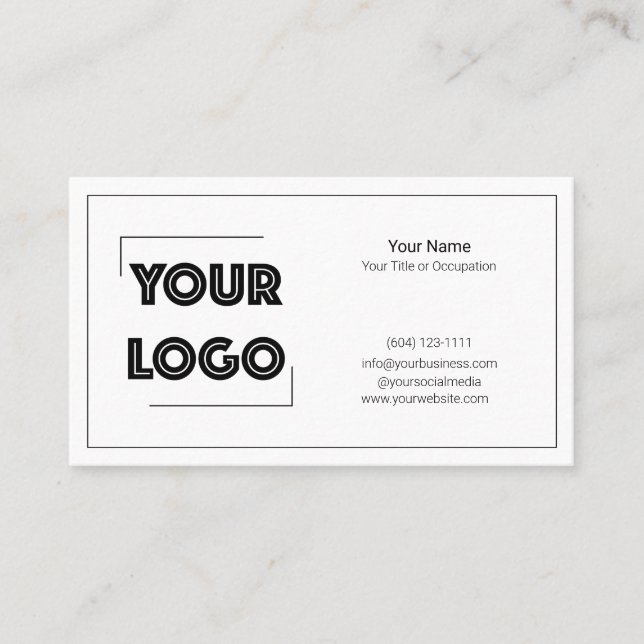 Your Logo Custom QR Code Marketing Business Card (Front)