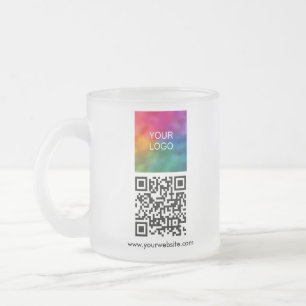 Your Logo Custom QR Code Promotional Modern Frosted Glass Coffee Mug
